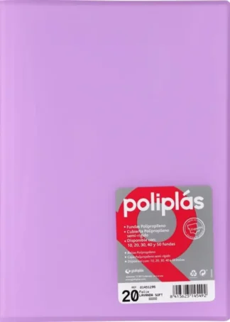CARPETA Fº 20 FUNDAS SOLDADAS TRANSLUCIDAS LAVANDA SOFT