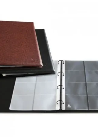 TARJETERO 4 ANILLAS MARRON A4 EXECUTIVE 320 TARJETAS 100X70