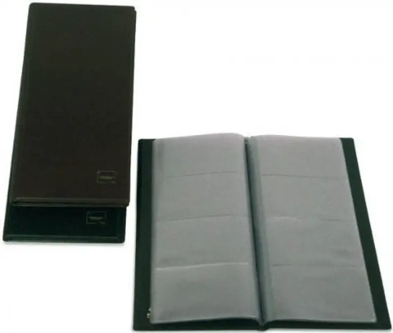 TARJETERO BASIC CUERO VIEJO CAPACIDAD 160 TARJETAS 105X68MM