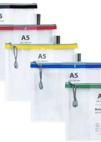 C/20 BOLSAS ZIPPER BAG CREMALLERA A5 COLORES SURTIDOS