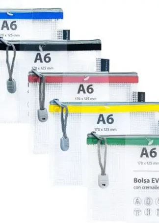 C/20 BOLSAS ZIPPER BAG CREMALLERA A6 COLORES SURTIDOS