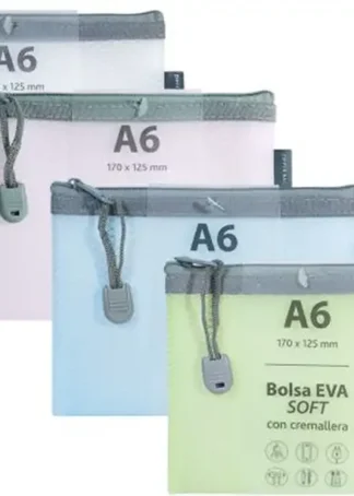 C/20 BOLSAS ZIPPER BAG CREMALLERA A6 COLORES MATE SURTIDOS