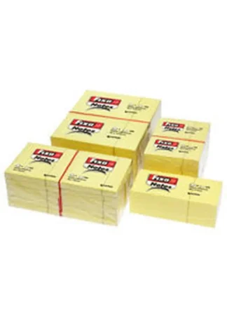 PACK 12 TACOS NOTAS ADHESIVAS 38X51MM FIXO AMARILLO