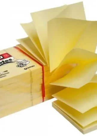 TACOS NOTAS ADHESIVAS ZIGZAG AMARILLAS 76X76MM