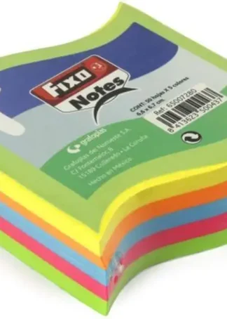 BLOC 250 NOTAS ADHESIVAS BANDERA 76X76MM FIXO COLORES NEON