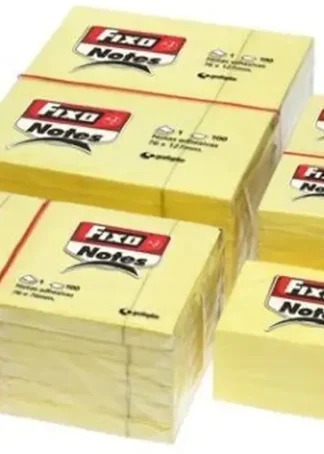 PACK 12 TACOS NOTAS ADHESIVAS 76X76MM FIXO AMARILLO