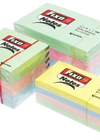PACK 6 BLOC NOTAS ADHESIVAS 76X76MM FIXO PASTEL