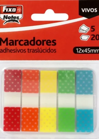 BLISTER 5 MARCADORES AUTOADHESIVOS TRANSLUCIDOS 12X45MM VIV