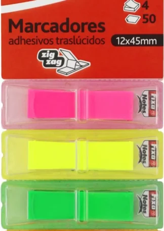 BLISTER 4 MARCADORES AUTOADHESIVOS TRANSLUCIDOS 4X50MM.