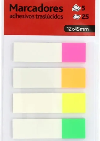 BLISTER 5 MARCADORES AUTOADHESIVOS TRANSLUCIDOS 12X45