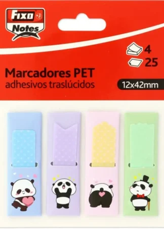 BLISTER 4 TIRAS ADHESIVAS TRANSLUCIDAS 12X42 PANDAS