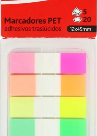 BLISTER 5 MARCADORES AUTOADHESIVOS TRANSLUCIDOS 12X45
