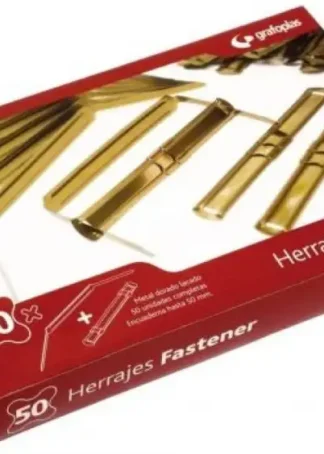 C/50 FASTENER COMPLETO DORADO GRAFOPLAS