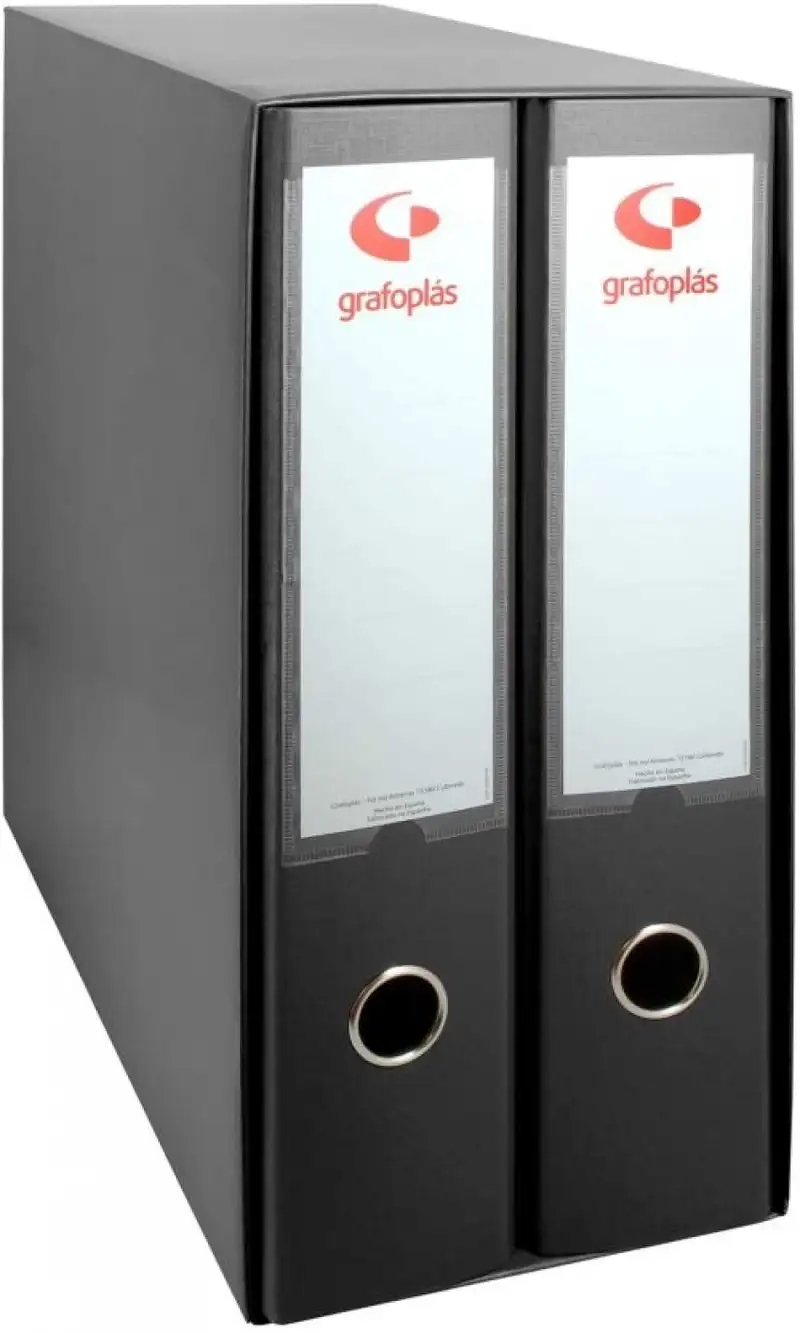 MODULO 2 ARCHIVADORES Fº PALANCA 65MM GRAFCOLOR NEGRO