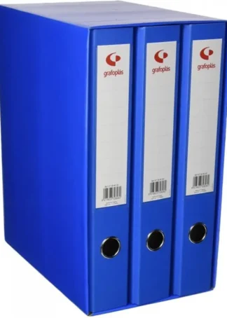 MODULO 3 ARCHIVADORES Fº 2 ANILLAS 40MM GRAFCOLOR AZUL