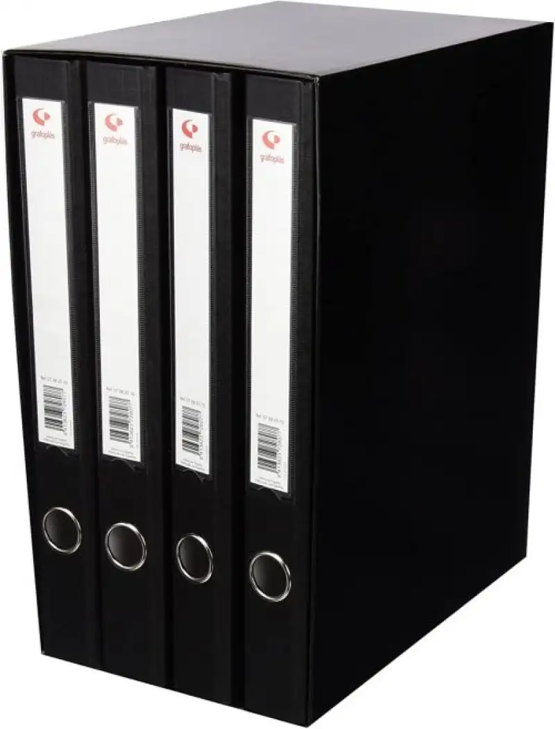 MODULO 4 ARCHIVADORES Fº 2 ANILLAS 25MM GRAFCOLOR NEGRO