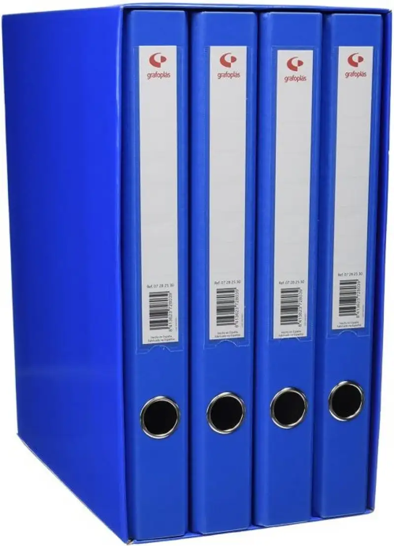 MODULO 4 ARCHIVADORES Fº 2 ANILLAS 25MM GRAFCOLOR AZUL