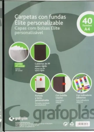 CARPETA PERSONALIZABLE A4 40 FUNDAS SOLDADAS ELITE