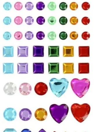 BLISTER FIGURAS ADHESIVAS CRISTAL COLORES SURTIDOS