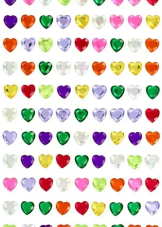 BLISTER FIGURAS ADHESIVAS CRISTAL CORAZONES SURTIDOS