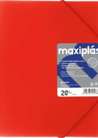 CARPETAS A4 30 FUNDAS A4 ESPIRAL MAXIPLAS ROJO