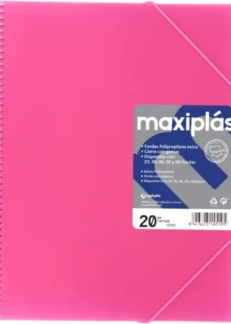 CARPETAS A4 30 FUNDAS A4 ESPIRAL MAXIPLAS FUCSIA