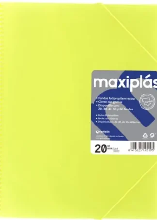 CARPETAS A4 30 FUNDAS A4 ESPIRAL MAXIPLAS AMARILLO