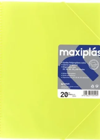 CARPETAS A4 40 FUNDAS A4 ESPIRAL MAXIPLAS AMARILLO