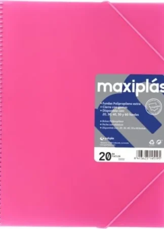 CARPETAS A4 50 FUNDAS A4 ESPIRAL MAXIPLAS FUCSIA