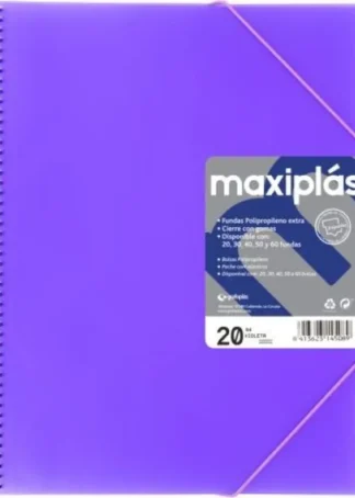 CARPETAS A4 50 FUNDAS A4 ESPIRAL MAXIPLAS VIOLETA