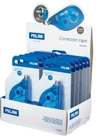 EXP 12 CINTA CORRECTORA MILAN 5MMX8M DIESTROS/ZURDOS