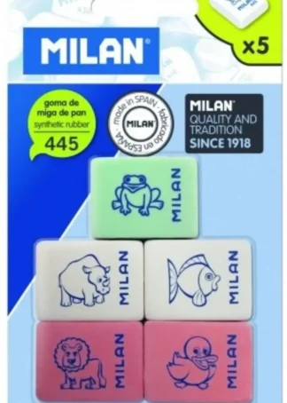 BLISTER 5 GOMAS CON DIBUJOS INFANTILES 445