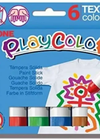 ESTUCHE 6 TEMPERAS SOLIDAS TEXTIL PLAYCOLOR