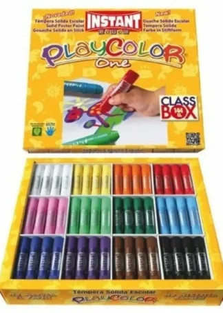 CAJA 144 COLORES TEMPERA SOLIDA PLAYCOLOR ONE