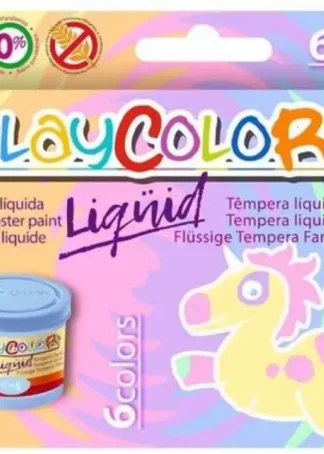 ESTUCHE 6 TEMPERA LIQUIDA PLAYCOLOR 40ML COLORES PASTEL