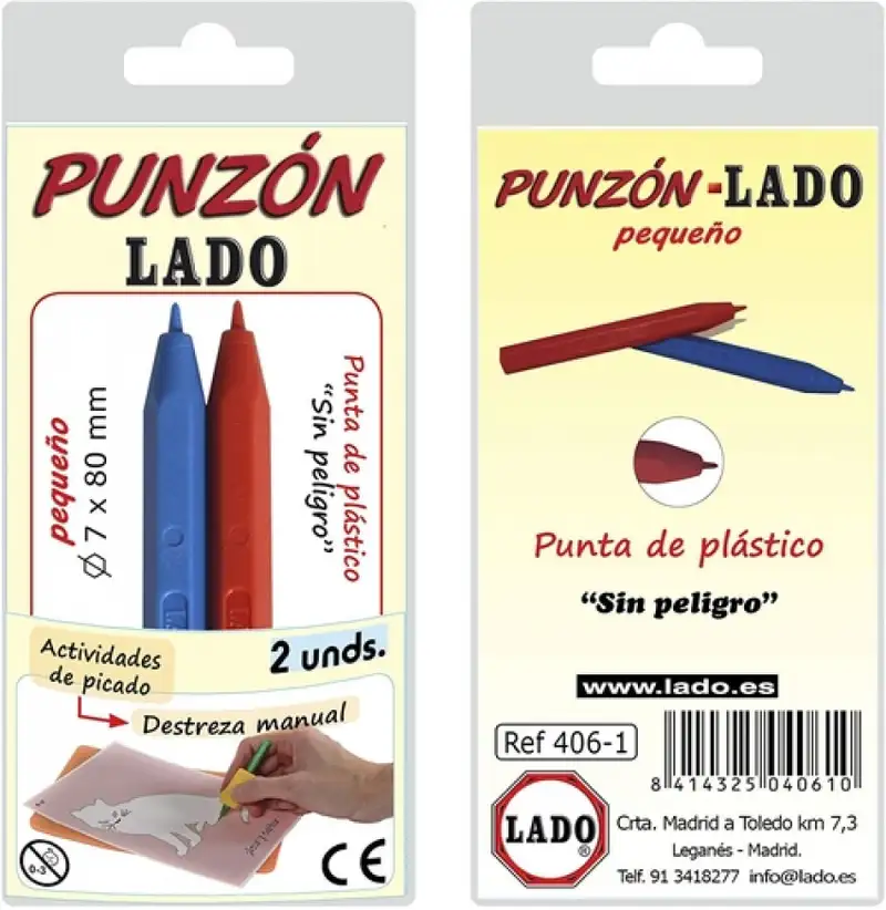 BLISTER 2 PUNZON LADO PEQUEÑO PUNTA PLASTICO