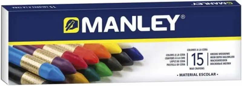 ESTUCHE 15 CERAS MANLEY BLANDAS COLORES SURTIDOS