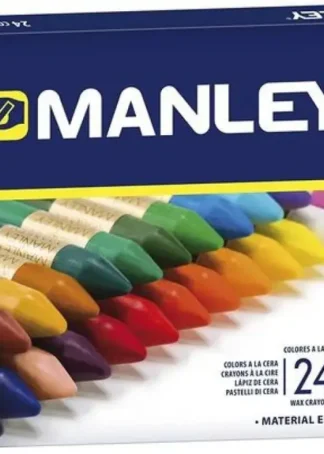 ESTUCHE 24 CERAS MANLEY BLANDAS COLORES SURTIDOS