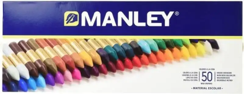 ESTUCHE 50 CERAS MANLEY BLANDAS COLORES SURTIDOS