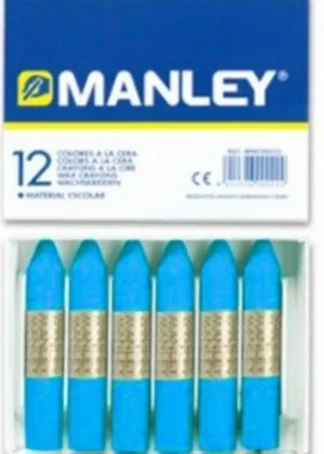 C/12 CERAS MANLEY UNICOLOR Nº43 AZUL CIAN