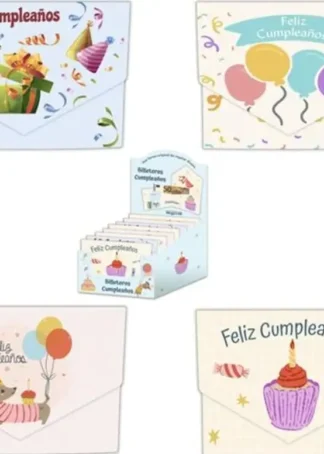 EXP 48 BILLETERO CUMPLEAÑOS CIERRE MODELOS SURTIDOS