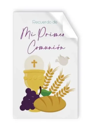 ROLLO 250 ETIQUETAS COMUNION BLANCA