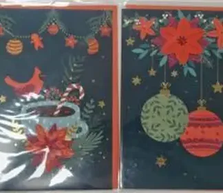 TARJETA DE NAVIDAD DISEÑO FLOR DE PASCUA MODELOS SURTIDOS