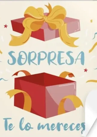 ROLLO 250 ETIQUETAS CUADRADAS SORPRESA - TE LO MERECES