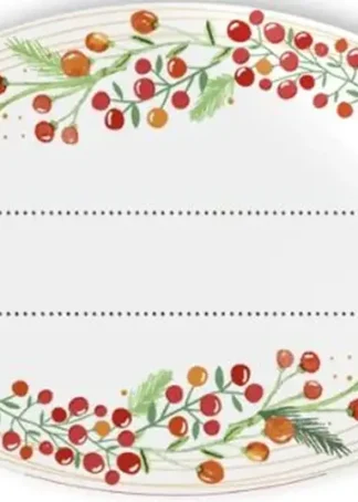 ROLLO 250 ETIQUETAS OVALADA MUERDAGO NOMBRE