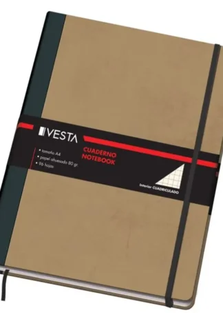 CUADERNO CARTONE A4 80G 96H CUAD.5X5 CIERRE CON GOMA