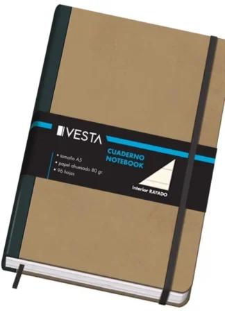 CUADERNO CARTONE A5 80G 96H RAYADO CIERRE CON GOMA