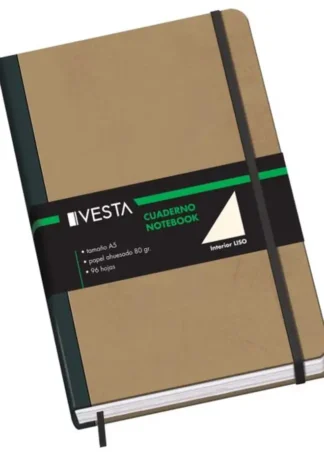 CUADERNO CARTONE A5 80G 96H LISO CIERRE CON GOMA