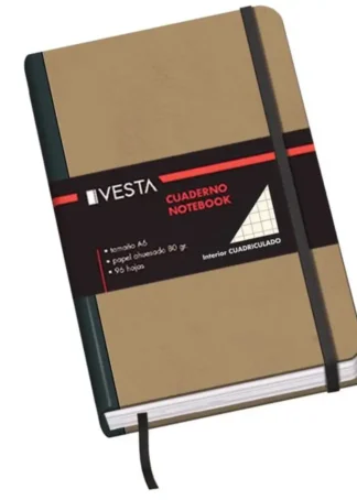 CUADERNO CARTONE A6 80G 96H CUAD.5X5 CIERRE CON GOMA