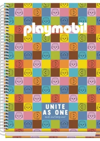 CUADERNO A5 TAPA EXTRADURA 100 HOJAS CUAD 5X5 PLAYMOBIL U